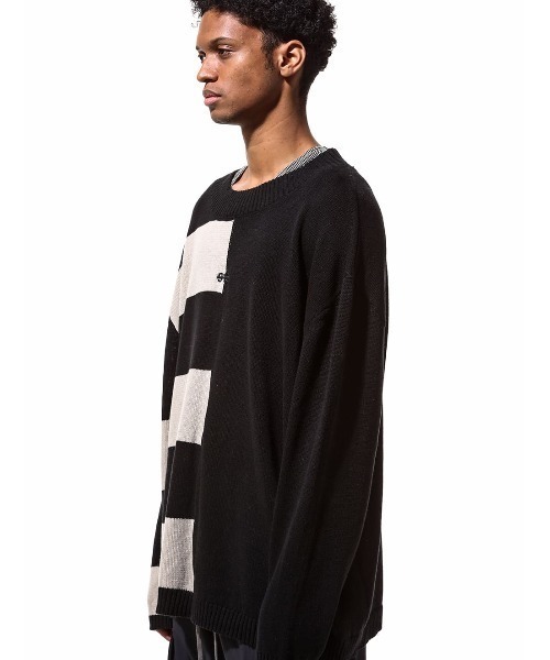 ROYAL FLASH（ロイヤルフラッシュ）の「A.F ARTEFACT/エーエフ・アーティファクト/Stripes Combi Knit Top（ニット/セーター・メンズ・グレー/ブラック・2/3）」の3枚目の写真