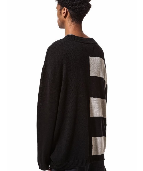 ROYAL FLASH（ロイヤルフラッシュ）の「A.F ARTEFACT/エーエフ・アーティファクト/Stripes Combi Knit Top（ニット/セーター・メンズ・グレー/ブラック・2/3）」の5枚目の写真