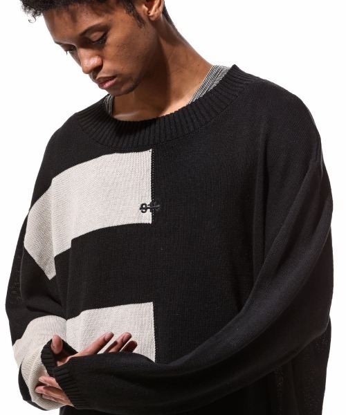 ROYAL FLASH（ロイヤルフラッシュ）の「A.F ARTEFACT/エーエフ・アーティファクト/Stripes Combi Knit Top（ニット/セーター・メンズ・グレー/ブラック・2/3）」の16枚目の写真