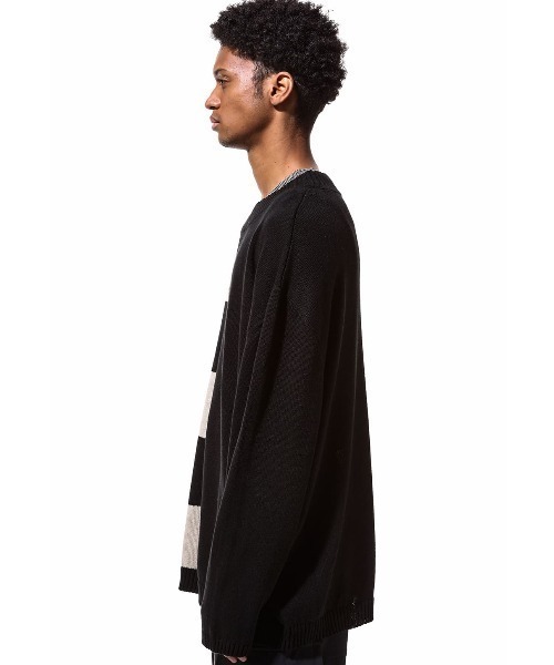 ROYAL FLASH（ロイヤルフラッシュ）の「A.F ARTEFACT/エーエフ・アーティファクト/Stripes Combi Knit Top（ニット/セーター・メンズ・グレー/ブラック・2/3）」の10枚目の写真