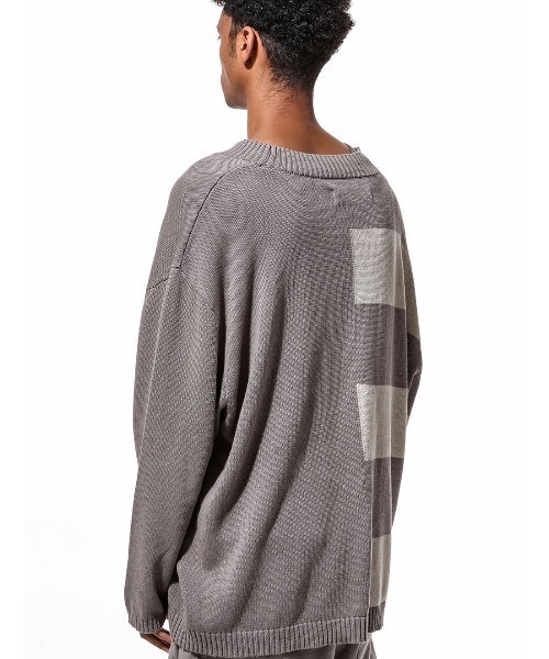 ROYAL FLASH（ロイヤルフラッシュ）の「A.F ARTEFACT/エーエフ・アーティファクト/Stripes Combi Knit Top（ニット/セーター・メンズ・グレー/ブラック・2/3）」の15枚目の写真