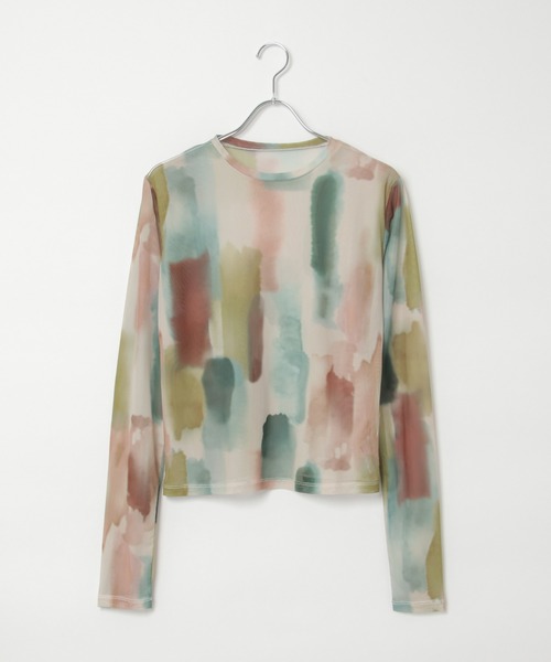 notch.（ノッチ）の「水彩チュールクルーネックT（Tシャツ/カットソー・レディース・ベージュ/オフホワイト/ホワイト/ライトグレー/ベージュ系その他/グレー・M）」の16枚目の写真