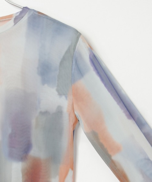 notch.（ノッチ）の「水彩チュールクルーネックT（Tシャツ/カットソー・レディース・ベージュ/オフホワイト/ホワイト/ライトグレー/ベージュ系その他/グレー・M）」の21枚目の写真