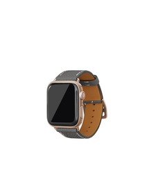 シュリンク Apple Watch レザーバンド【38mm/40mm/41mm/42mm, M/Lサイズ】 (アダプター:ゴールド)