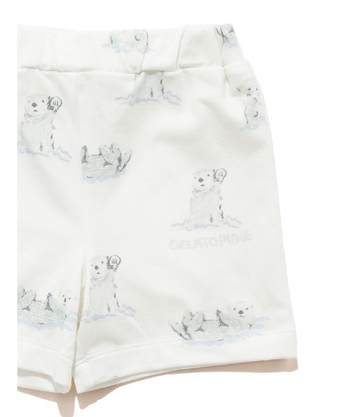 gelato pique キッズ　ラッコ柄Tシャツ　パンツセット　xs 新品 gelato pique キッズ ラッコ柄Tシャツ パンツセット xs 新品