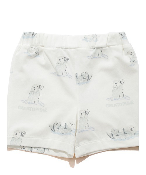 gelato pique キッズ　ラッコ柄Tシャツ　パンツセット　xs 新品 gelato pique】ラッコ Tシャツ×ロングパンツ 上下2点セット