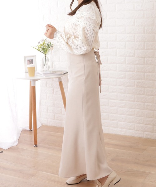 Lace Ladies(レースレディース)の「Vネックレース付きフレンチシックトップス(シャツ/ブラウス・レディース・アイボリー・L/S/M/XL)」の12枚目の写真