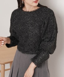 Chico | 2WAYドルマン短丈ラメシャギーニット(ニット/セーター)