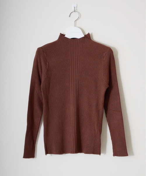 ibeul_（イベール）の「デザインリブハイネックニットトップス（ニット/セーター・レディース・ブラック/ブルー/ブラウン/グレー/ホワイト・FREE）」の7枚目の写真