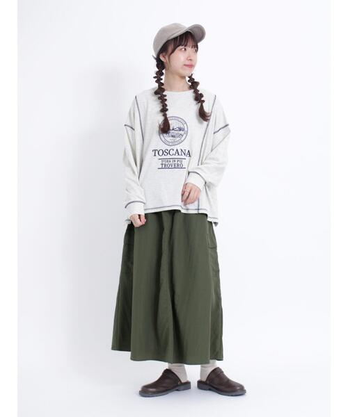 Samansa Mos2（サマンサ モスモス）の「ナイロンカーゴフレアスカート（スカート・レディース・チャコールグレー/ベージュ/カーキ・F）」の10枚目の写真