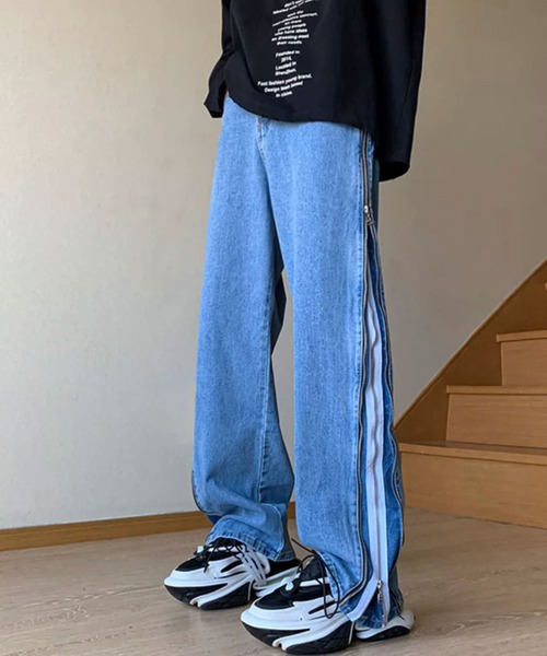 Theater code(シアターコード)の「▲side zipper denim pant/サイドジップ デニムパンツ ワイド フレア(デニムパンツ・メンズ・ブルー/ブラック・3/2)」の18枚目の写真