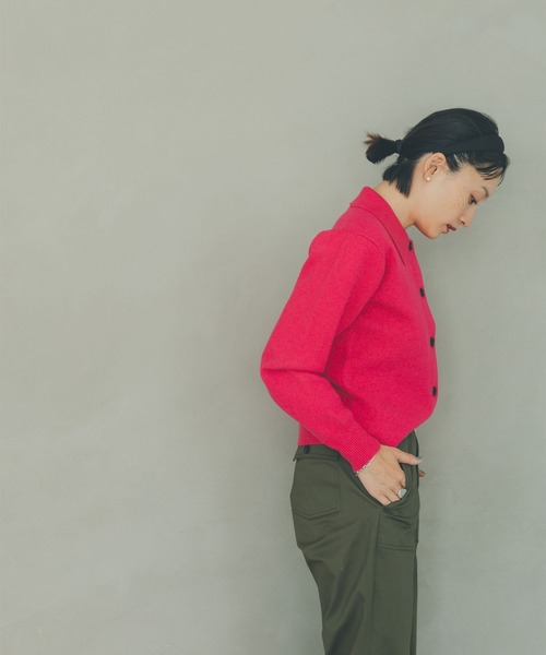 oblekt（オブレクト）の「衿つきニットカーデ（ニット/セーター・レディース・ピンク/ブラック・FREE）」の6枚目の写真