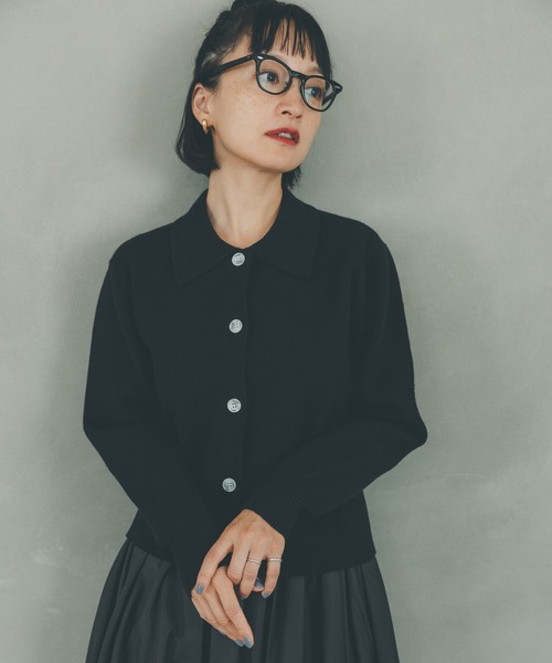 oblekt（オブレクト）の「衿つきニットカーデ（ニット/セーター・レディース・ピンク/ブラック・FREE）」の10枚目の写真