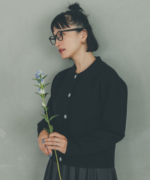 oblekt（オブレクト）の「衿つきニットカーデ（ニット/セーター・レディース・ピンク/ブラック・FREE）」の15枚目の写真