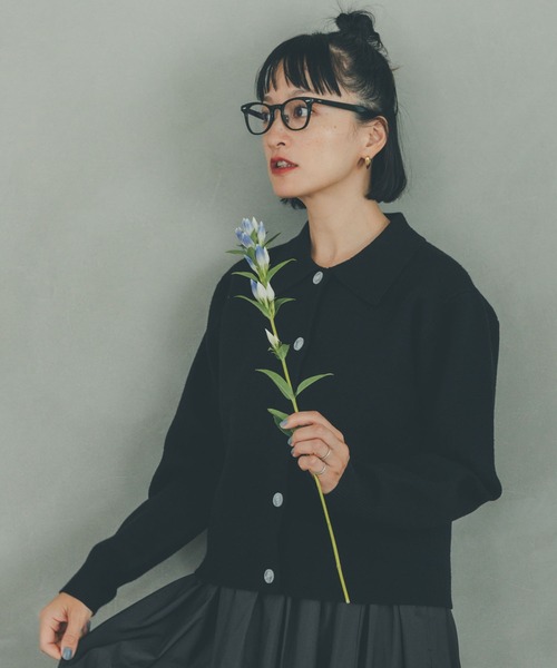 oblekt（オブレクト）の「衿つきニットカーデ（ニット/セーター・レディース・ピンク/ブラック・FREE）」の16枚目の写真