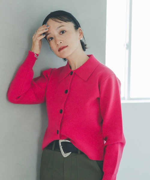 oblekt（オブレクト）の「衿つきニットカーデ（ニット/セーター・レディース・ピンク/ブラック・FREE）」の20枚目の写真