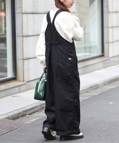 Dickies(ディッキーズ)の「【Dickies】ブラッシュドツイルノットベルトオーバーオール 3487-8401(サロペット/オーバーオール・レディース・ブラック/グリーン・M/L)」の5枚目の写真