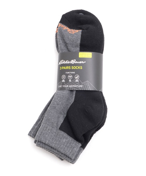 Eddie Bauer（エディーバウアー）の「3P クォーター ソックス（ソックス/靴下・メンズ・ホワイト/グレー/ブラック・26-28cm/23-25cm）」の10枚目の写真