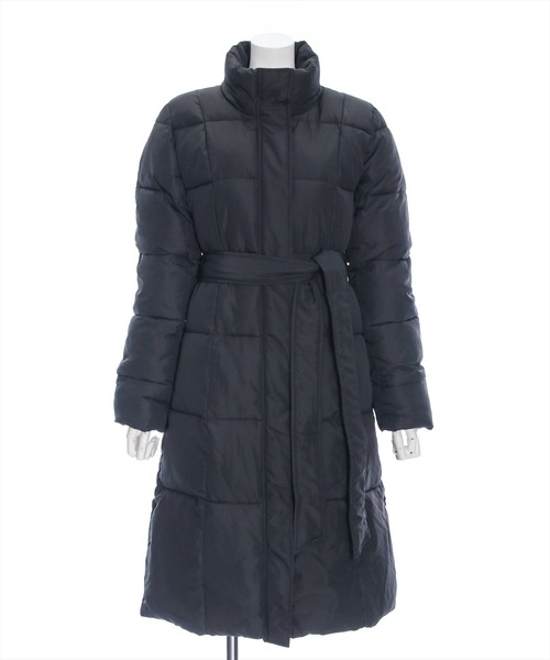 clear（クリア）の「ベルト付きロング丈中綿ダウン（ダウンジャケット/コート・レディース・アイボリー/ブラック・F）」の7枚目の写真