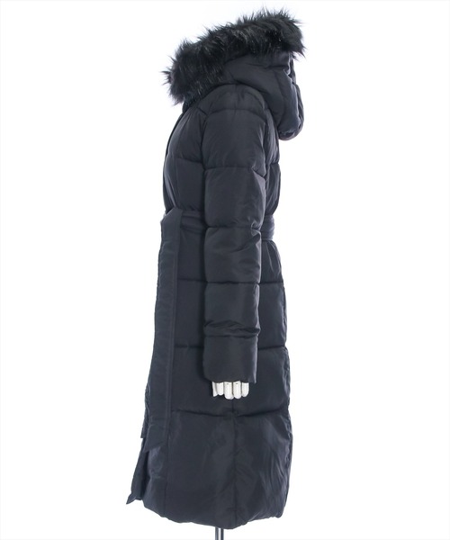 clear（クリア）の「ベルト付きロング丈中綿ダウン（ダウンジャケット/コート・レディース・アイボリー/ブラック・F）」の4枚目の写真