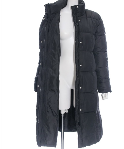 clear（クリア）の「ベルト付きロング丈中綿ダウン（ダウンジャケット/コート・レディース・アイボリー/ブラック・F）」の8枚目の写真