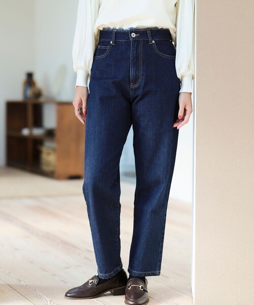 BEAMS HEART(ビームスハート)の「デニム テーパードパンツ(デニムパンツ・レディース・ブラック/ネイビー/ナチュラル・SMALL/MEDIUM)」の3枚目の写真