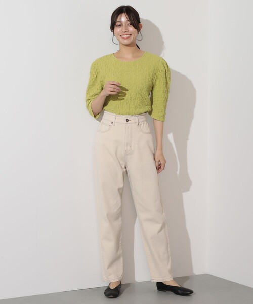 BEAMS HEART(ビームスハート)の「デニム テーパードパンツ(デニムパンツ・レディース・ブラック/ネイビー/ナチュラル・SMALL/MEDIUM)」の4枚目の写真