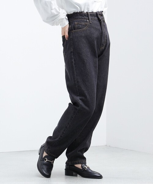BEAMS HEART(ビームスハート)の「デニム テーパードパンツ(デニムパンツ・レディース・ブラック/ネイビー/ナチュラル・SMALL/MEDIUM)」の5枚目の写真