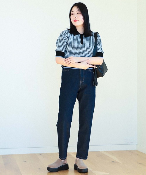 BEAMS HEART(ビームスハート)の「デニム テーパードパンツ(デニムパンツ・レディース・ブラック/ネイビー/ナチュラル・SMALL/MEDIUM)」の7枚目の写真