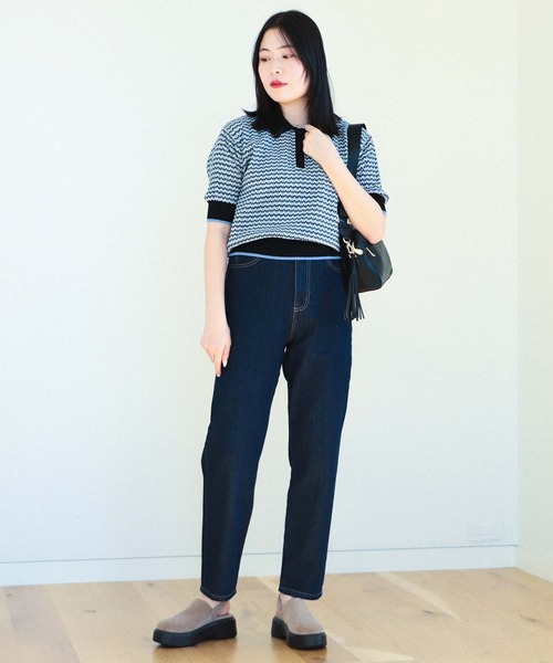 BEAMS HEART(ビームスハート)の「デニム テーパードパンツ(デニムパンツ・レディース・ブラック/ネイビー/ナチュラル・SMALL/MEDIUM)」の8枚目の写真