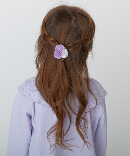 HAKKA KIDS（ハッカキッズ）の「フラワーモチーフヘアゴム（ヘアゴム・キッズ・パープル/ピンク・FREE）」の2枚目の写真