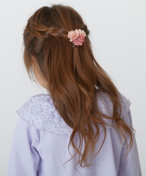 HAKKA KIDS（ハッカキッズ）の「フラワーモチーフヘアゴム（ヘアゴム・キッズ・パープル/ピンク・FREE）」の4枚目の写真