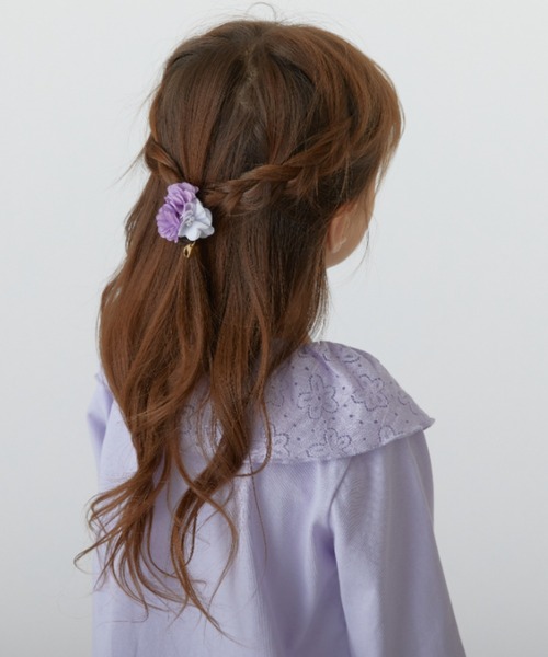 HAKKA KIDS（ハッカキッズ）の「フラワーモチーフヘアゴム（ヘアゴム・キッズ・パープル/ピンク・FREE）」の5枚目の写真