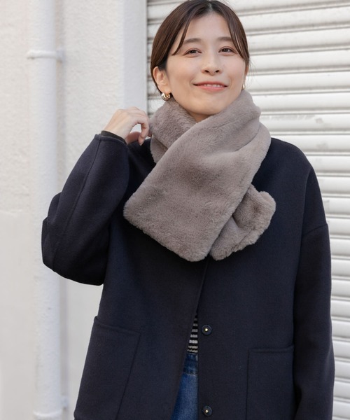 URBAN RESEARCH DOORS（アーバンリサーチドアーズ）の「エコファーティペット（マフラー・レディース・ブラウン/ホワイト系その他/ベージュ系その他・-）」の5枚目の写真