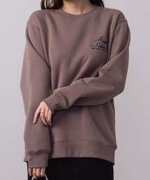 裏起毛ワンポイント刺繍入りトレーナー