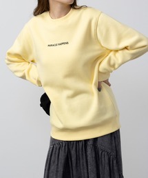 裏起毛ワンポイント刺繍入りトレーナー