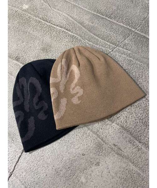 EMODA(エモダ)の「2WAY EMフラワーニットキャップ(ニットキャップ/ビーニー・レディース・ブラック/ベージュ・FREE)」の3枚目の写真