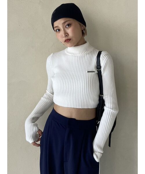 EMODA(エモダ)の「2WAY EMフラワーニットキャップ(ニットキャップ/ビーニー・レディース・ブラック/ベージュ・FREE)」の7枚目の写真