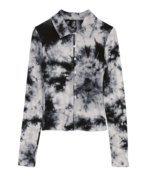 miette(ミエット)の「フロントボタンムラ染めリブトップス(Tシャツ/カットソー・レディース・ブラック系その他/ブルー系その他・FREE)」の2枚目の写真