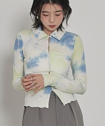 ﾌﾛﾝﾄﾎﾞﾀﾝﾑﾗ染めﾘﾌﾞﾄｯﾌﾟｽ