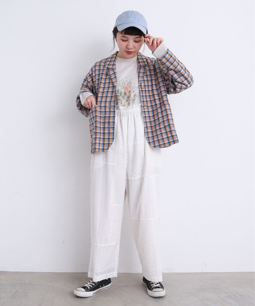 l'atelier du savon（アトリエドサボン）の「●ちいさい春のカラフルチェック　ジャケット（テーラードジャケット・レディース・ブルー/ピンク・FREE）」の16枚目の写真