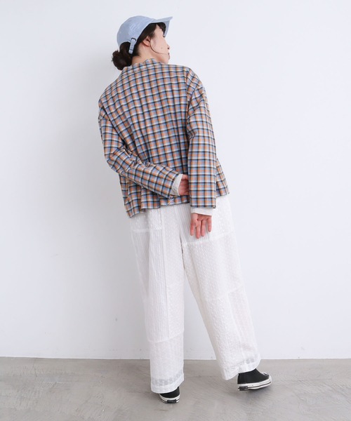 l'atelier du savon（アトリエドサボン）の「●ちいさい春のカラフルチェック　ジャケット（テーラードジャケット・レディース・ブルー/ピンク・FREE）」の19枚目の写真