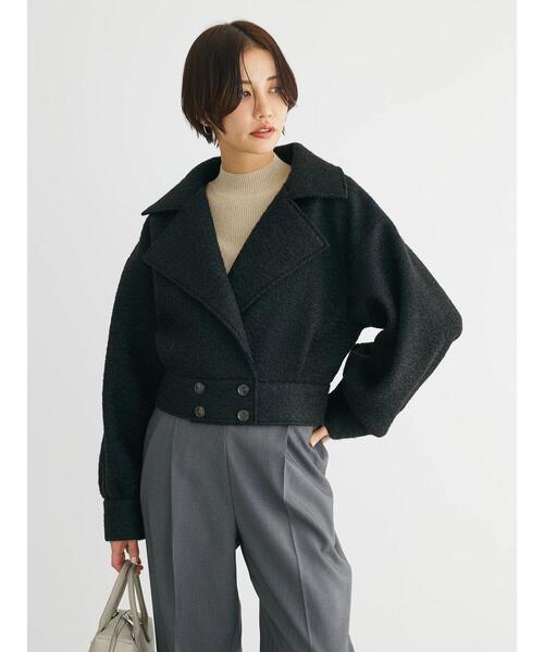 ELENCARE DUE(エレンカーレデュエ)の「・ELENCARE DUE ブークレショートジャケット(その他アウター・レディース・ブラック/モカ・FREE)」の3枚目の写真