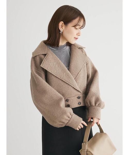 ELENCARE DUE(エレンカーレデュエ)の「・ELENCARE DUE ブークレショートジャケット(その他アウター・レディース・ブラック/モカ・FREE)」の4枚目の写真