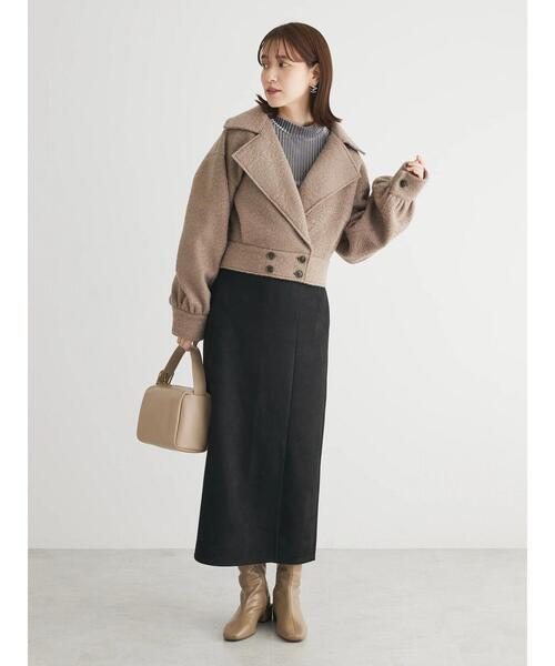 ELENCARE DUE(エレンカーレデュエ)の「・ELENCARE DUE ブークレショートジャケット(その他アウター・レディース・ブラック/モカ・FREE)」の5枚目の写真