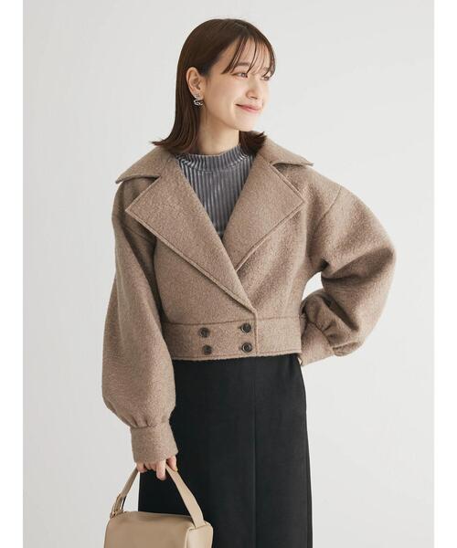 ELENCARE DUE(エレンカーレデュエ)の「・ELENCARE DUE ブークレショートジャケット(その他アウター・レディース・ブラック/モカ・FREE)」の8枚目の写真