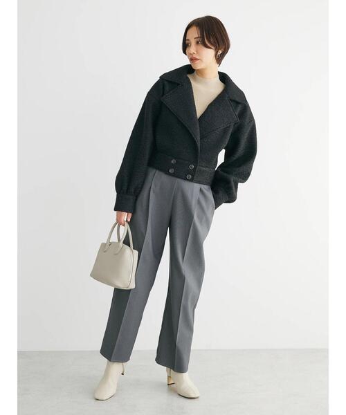 ELENCARE DUE(エレンカーレデュエ)の「・ELENCARE DUE ブークレショートジャケット(その他アウター・レディース・ブラック/モカ・FREE)」の15枚目の写真