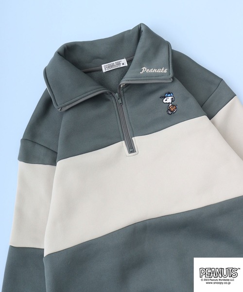 PEANUTS（ピーナッツ）の「PEANUTS スヌーピー 裏起毛 ハーフZIP スウェット トレーナー（スウェット・レディース・ベージュ/カーキ/杢グレー/グリーン/ブルーグレー/ブラック・LL/M/L）」の5枚目の写真