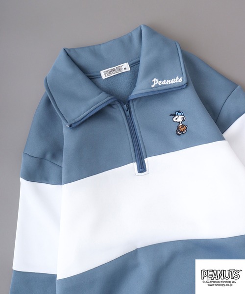 PEANUTS（ピーナッツ）の「PEANUTS スヌーピー 裏起毛 ハーフZIP スウェット トレーナー（スウェット・レディース・ベージュ/カーキ/杢グレー/グリーン/ブルーグレー/ブラック・LL/M/L）」の3枚目の写真