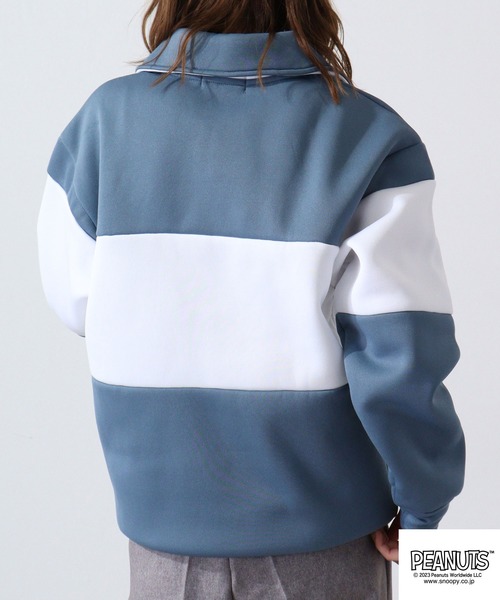 PEANUTS（ピーナッツ）の「PEANUTS スヌーピー 裏起毛 ハーフZIP スウェット トレーナー（スウェット・レディース・ベージュ/カーキ/杢グレー/グリーン/ブルーグレー/ブラック・LL/M/L）」の13枚目の写真